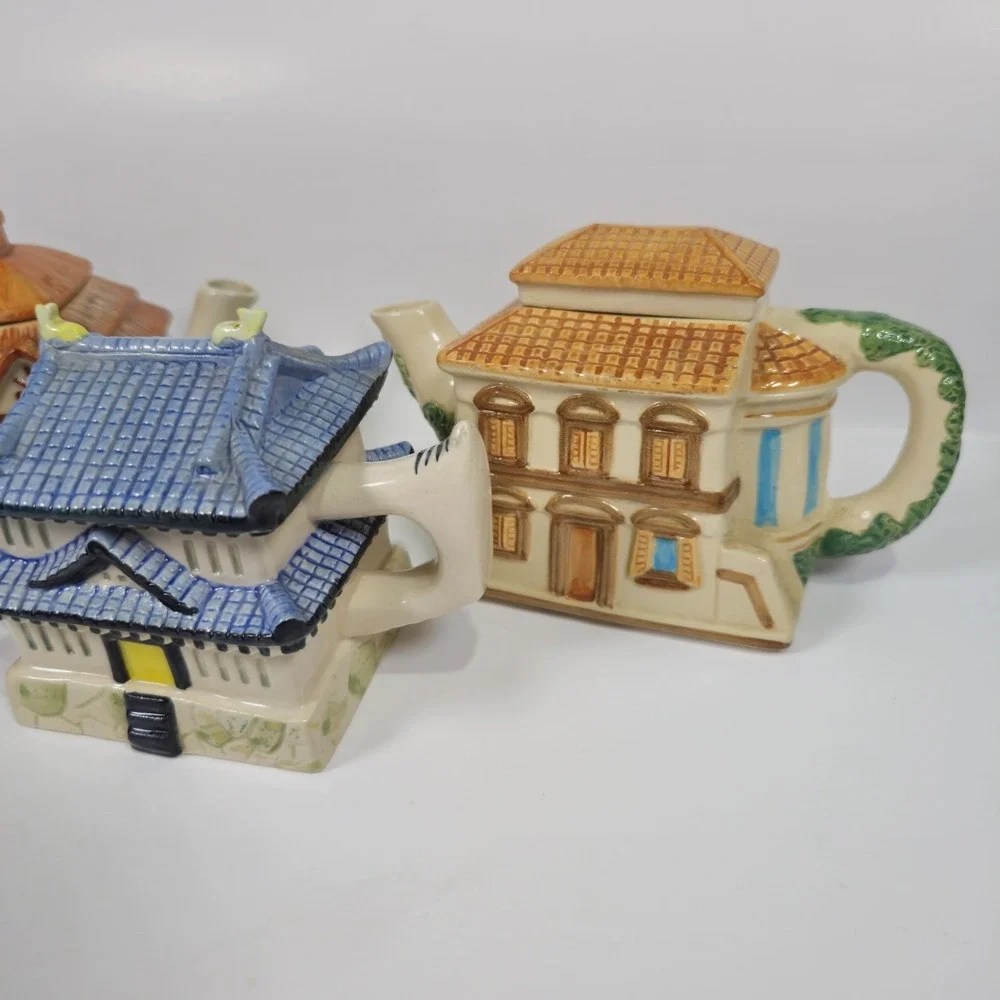 House of Katayama 1982 Set Of 3 New Mini Teapots, Creamer, Japan Mini House